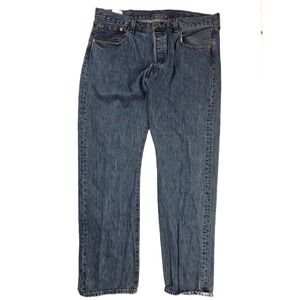 Levi's‎ 505 Regular Fit Straight Leg Blue Wash Denim Jeans Men's 38x32